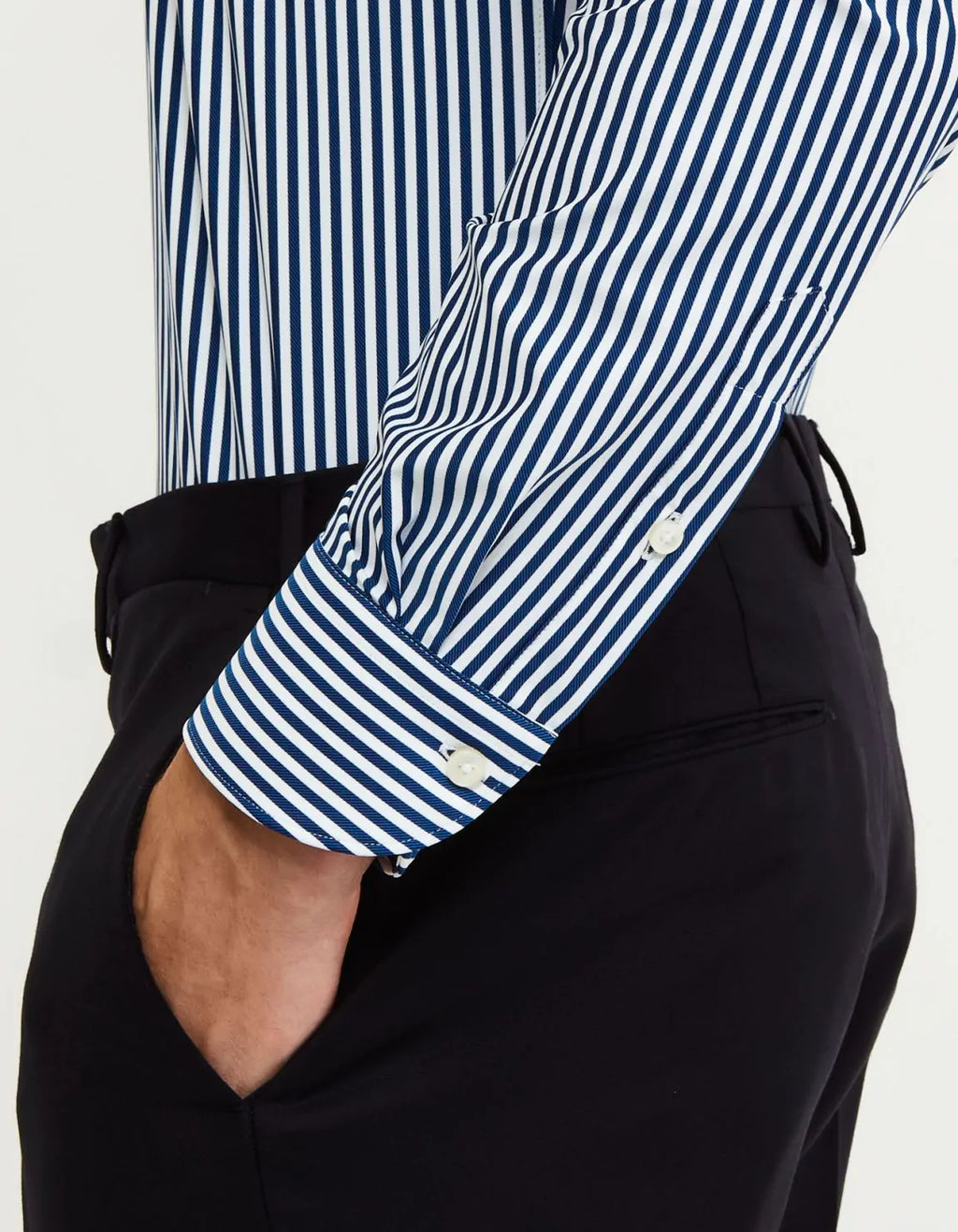 Camicia a righe blu slim FIT