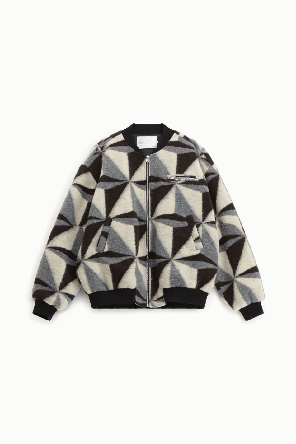 GIACCA BOMBER CON MOTIVO GEOMETRICO