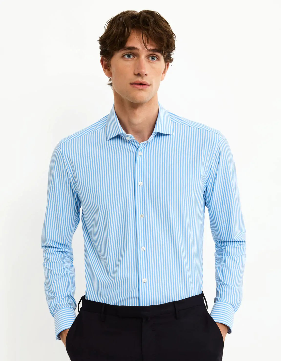 Camicia a righe cielo