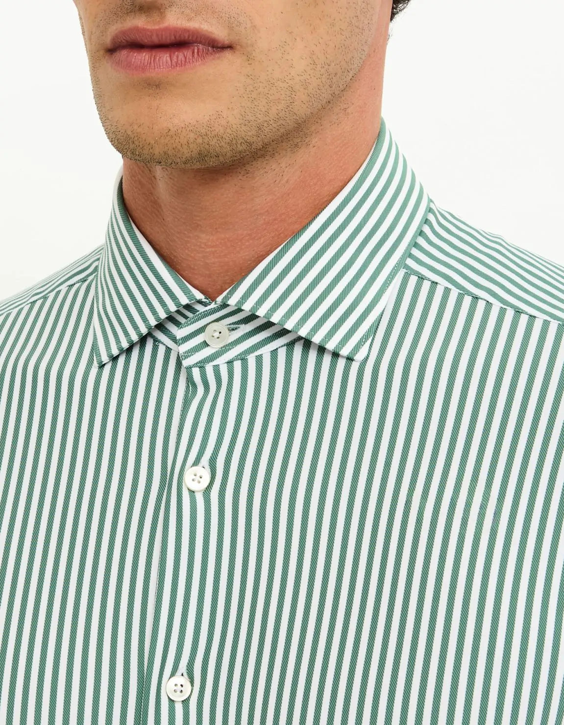 Camicia a righe verde slim