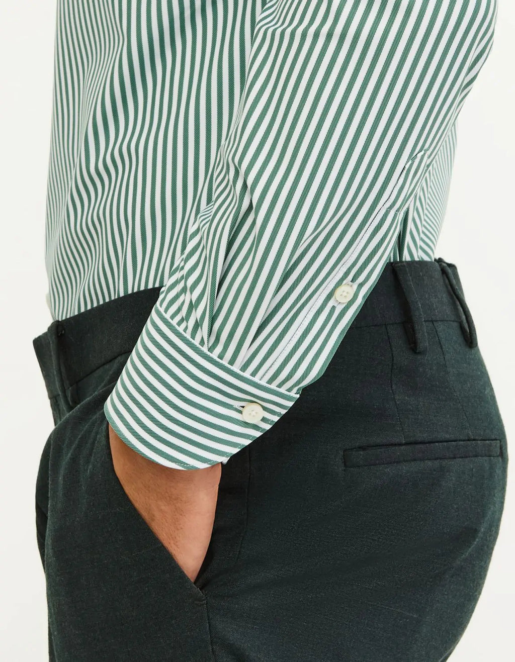 Camicia a righe verde slim