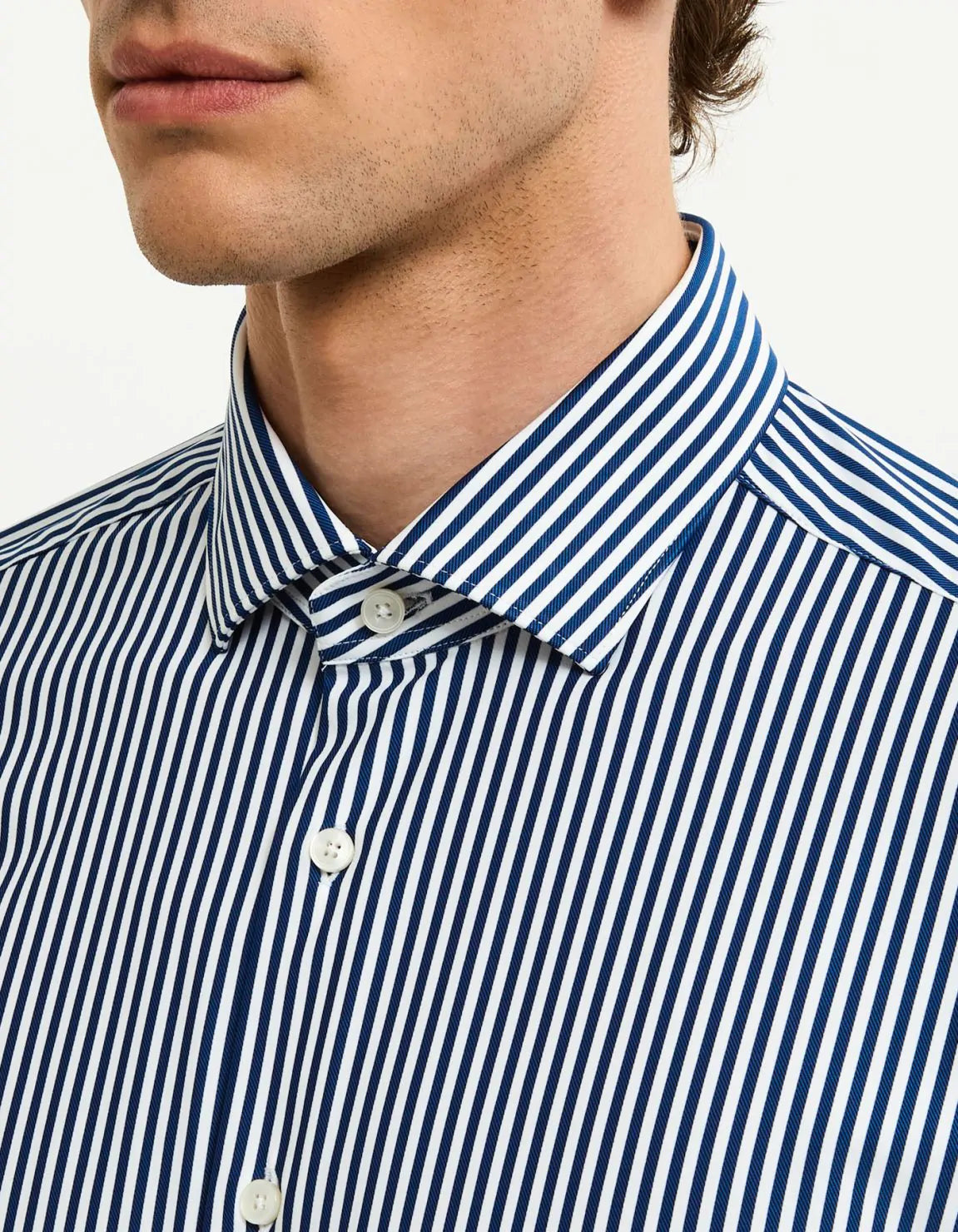 Camicia a righe blu slim FIT