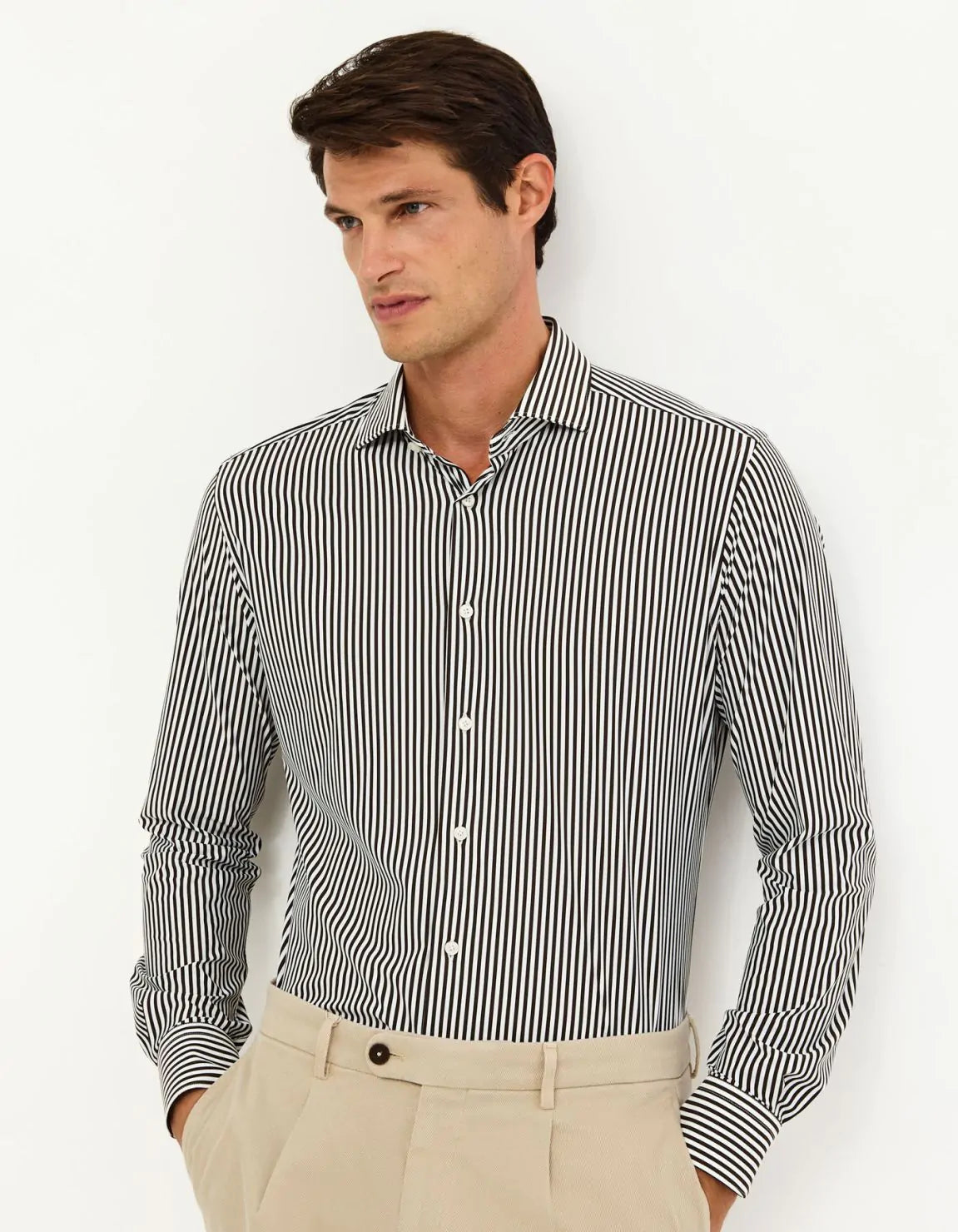 Camicia a righe moro slim