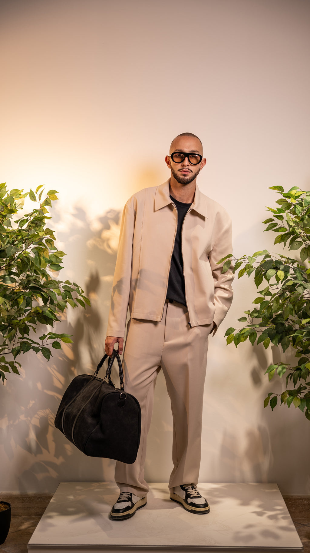 PANTALONI REGULAR-FIT TINTA UNITA